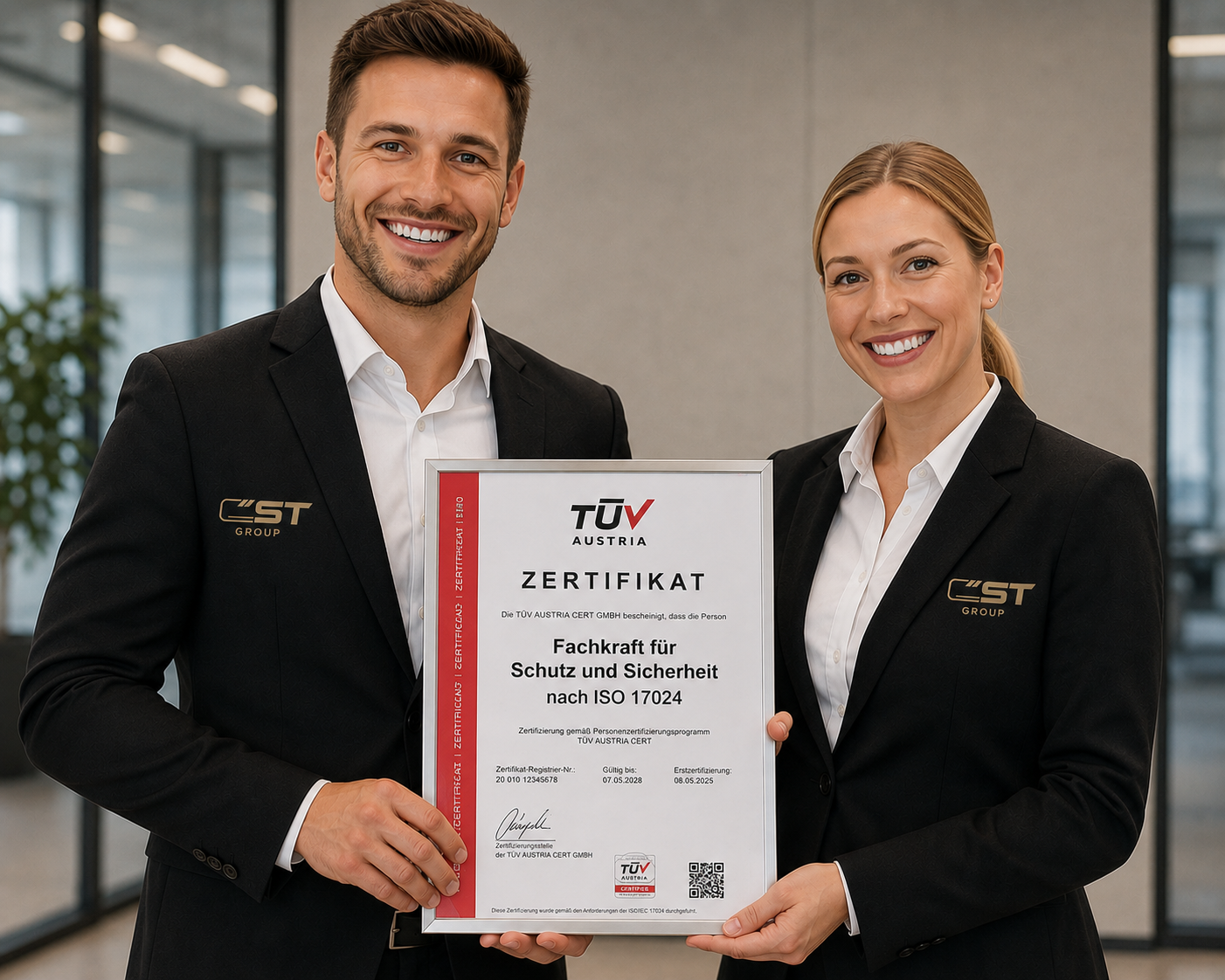 CST-Team mit TUEV-AUSTRIA-Zertifikat